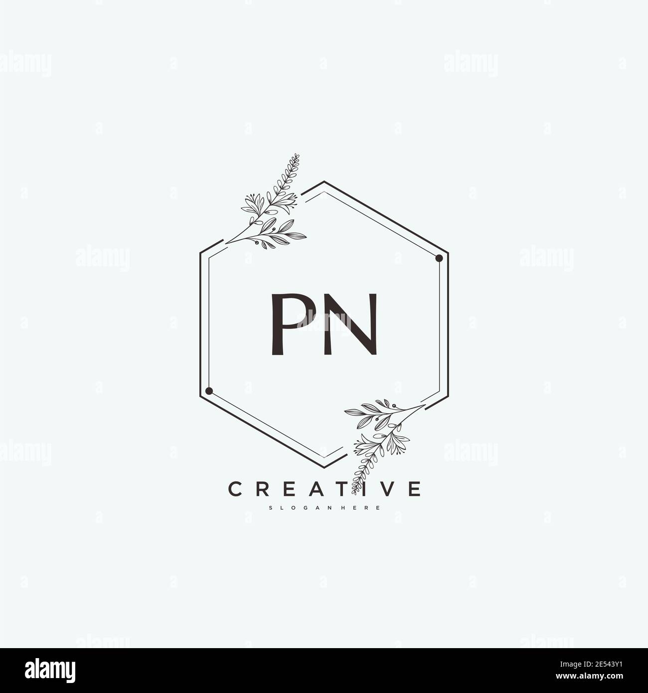 PN Beauty vector initial logo art, handwriting logo of initial signature, wedding, fashion, jewerly, boutique, floral and botanical with creative temp Stock Vector