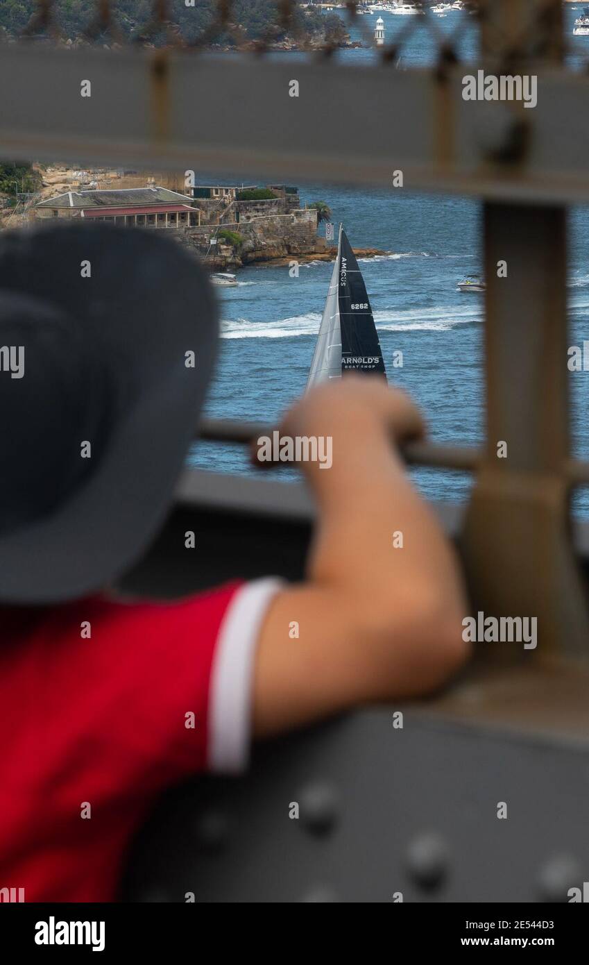 Sydney Australia 26th Jan 2021 A Boy Watches The 185th Australia Day Regatta In Sydney Australia On Jan 26 2021 Credit Hu Jingchen Xinhua Alamy Live News Stock Photo Alamy