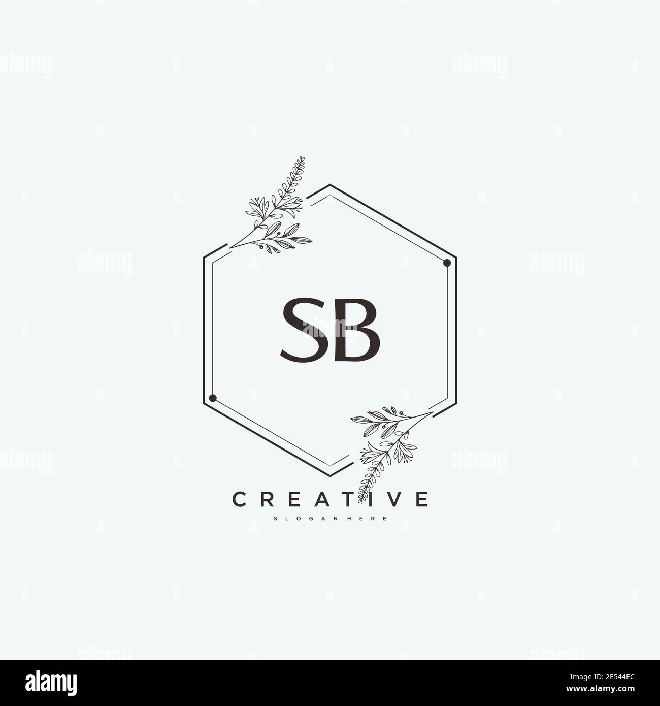 SB Beauty vector initial logo art, handwriting logo of initial signature, wedding, fashion, jewerly, boutique, floral and botanical with creative temp Stock Vector