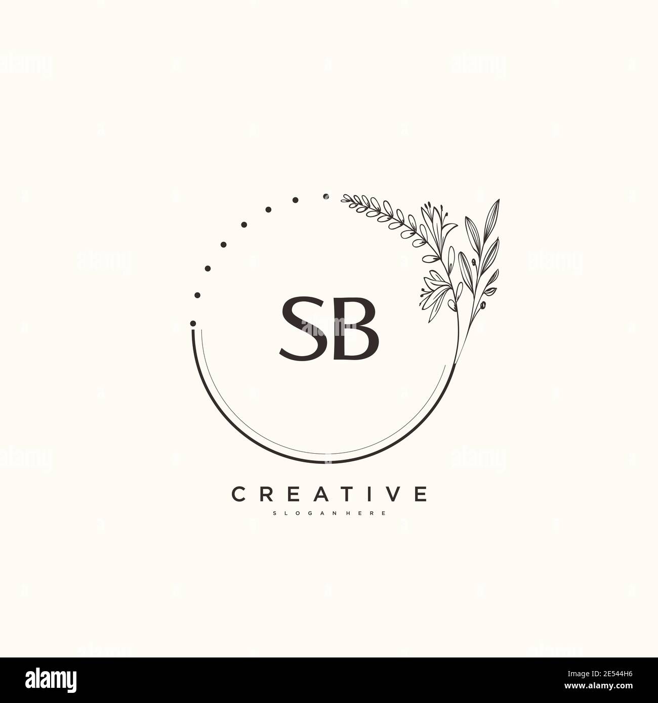 SB Beauty vector initial logo art, handwriting logo of initial signature, wedding, fashion, jewerly, boutique, floral and botanical with creative temp Stock Vector