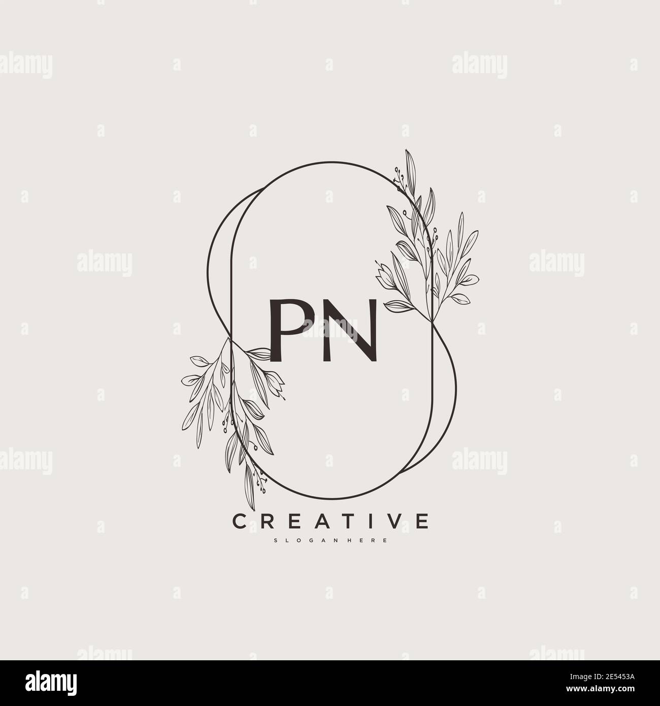 PN Beauty vector initial logo art, handwriting logo of initial signature, wedding, fashion, jewerly, boutique, floral and botanical with creative temp Stock Vector