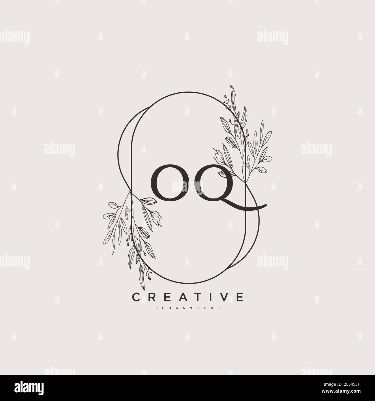 OQ Beauty vector initial logo art, handwriting logo of initial signature, wedding, fashion, jewerly, boutique, floral and botanical with creative temp Stock Vector