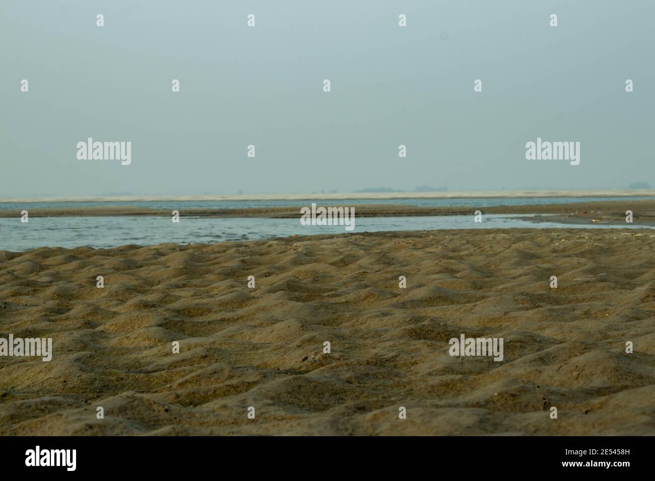 Sands and soils nature sky blue water with sands in the biggest river