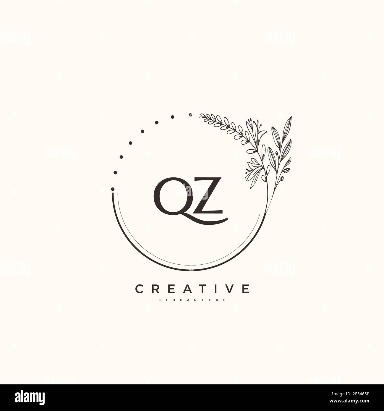 QZ Beauty vector initial logo art, handwriting logo of initial ...