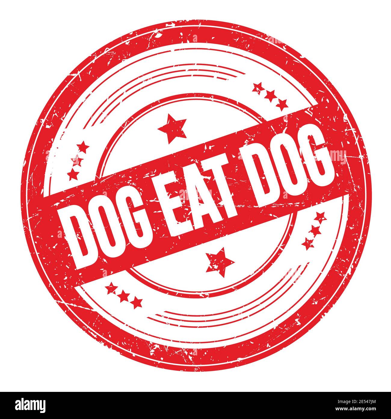 DOG EAT DOG text on red round grungy texture stamp Stock Photo Alamy