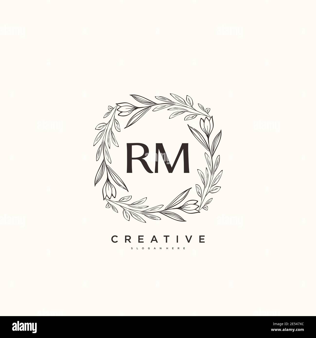 RM Beauty vector initial logo art, handwriting logo of initial ...