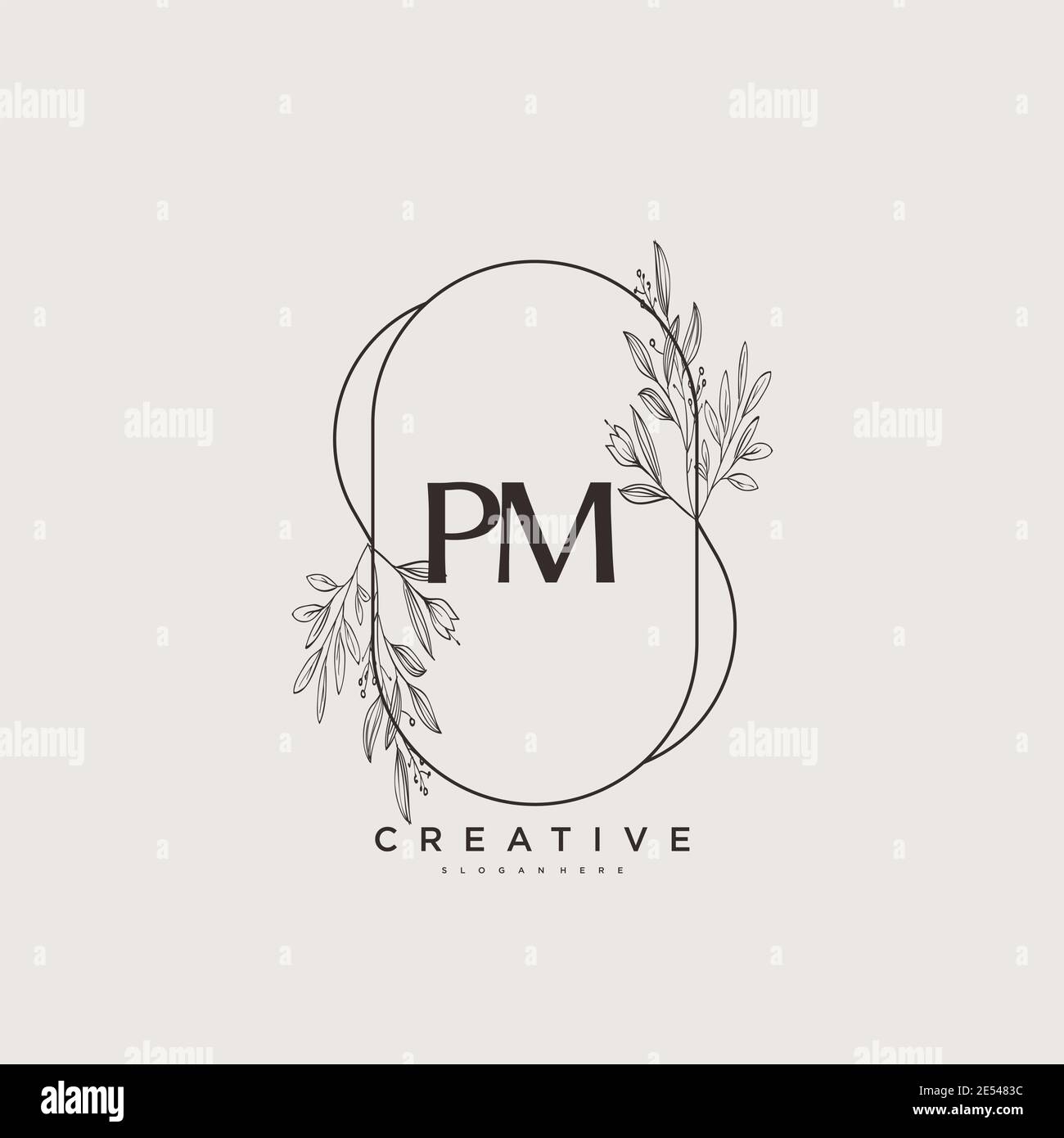 PM Feminine logo beauty monogram and elegant logo design, handwriting logo  of initial signature, wedding, fashion, floral and botanical with creative  Stock Vector Image & Art - Alamy