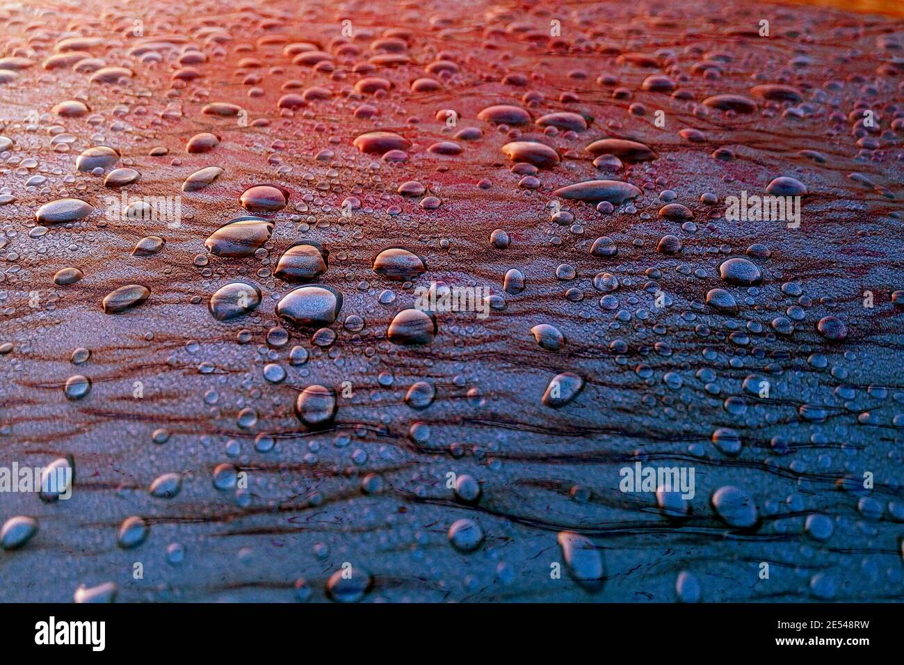 Blue Water Drops Abstract Background Texture Stock Photo