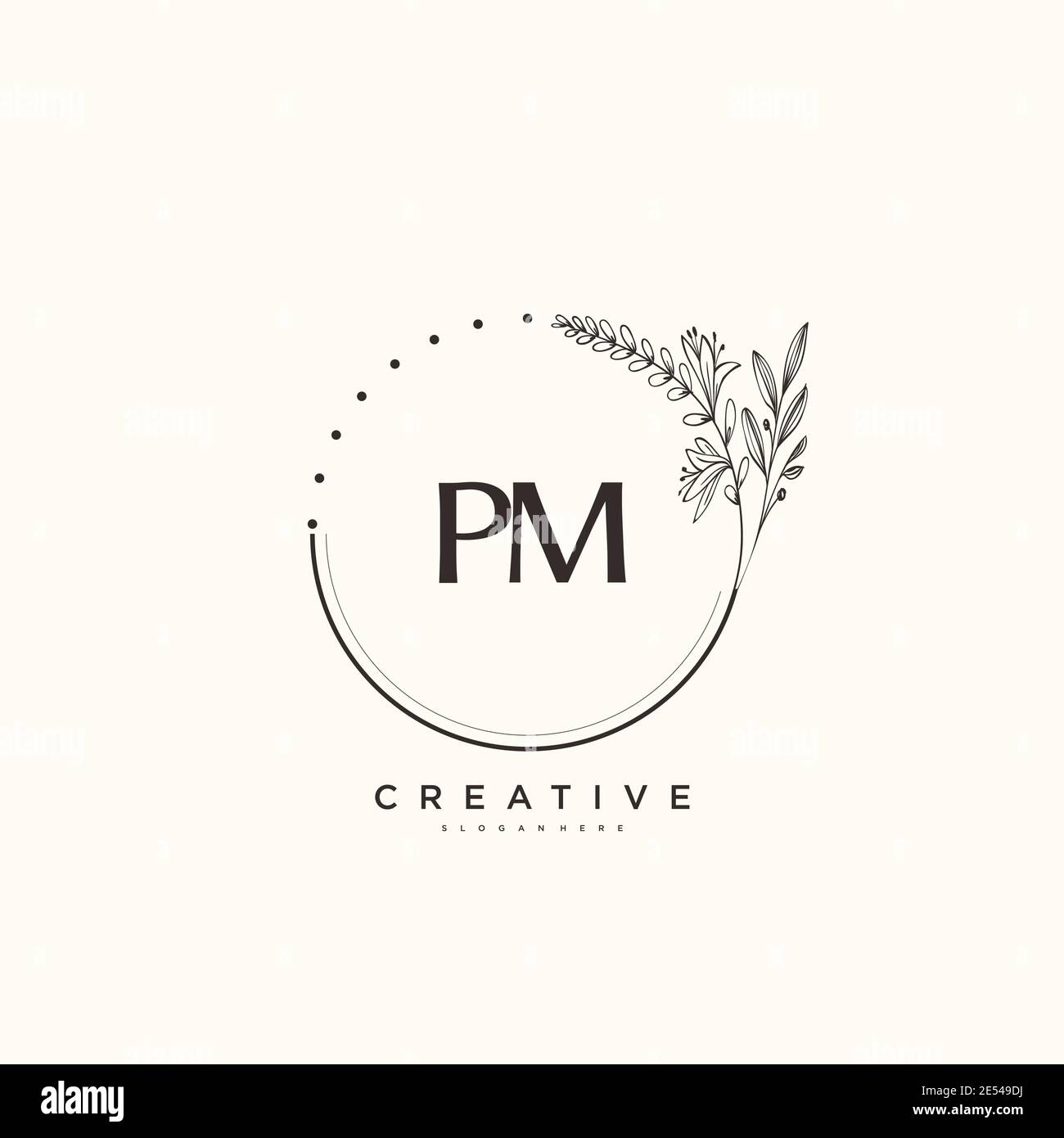 PM Beauty vector initial logo art, handwriting logo of initial signature,  wedding, fashion, jewerly, boutique, floral and botanical with creative  temp Stock Vector Image & Art - Alamy
