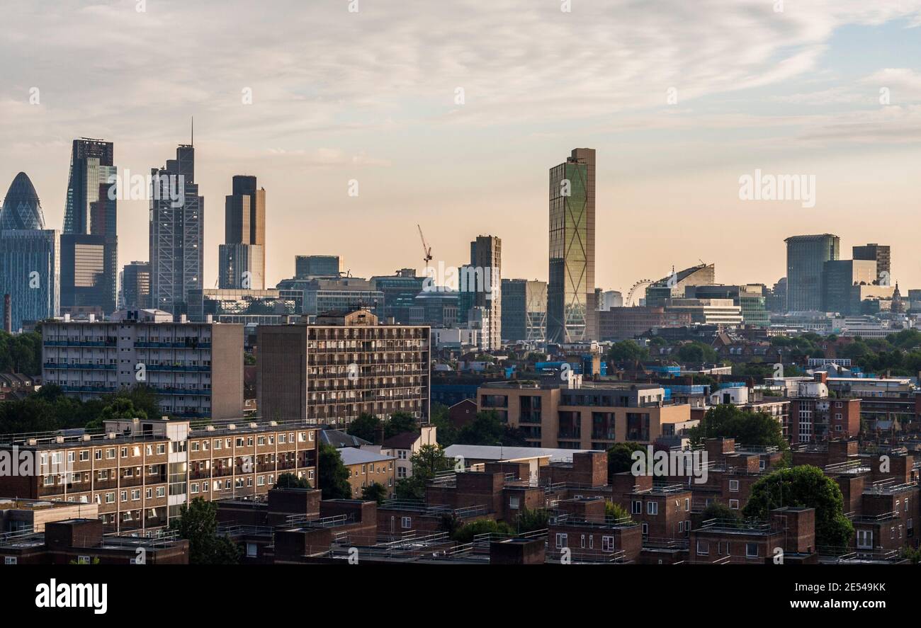 The skyline over London, England, UK Stock Photo