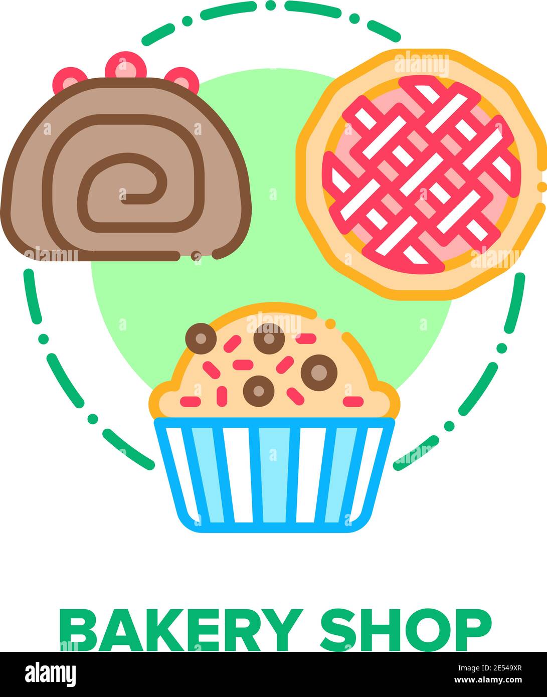 Bakery Shop Vector Concept Color Illustration flat Stock Vector Image ...
