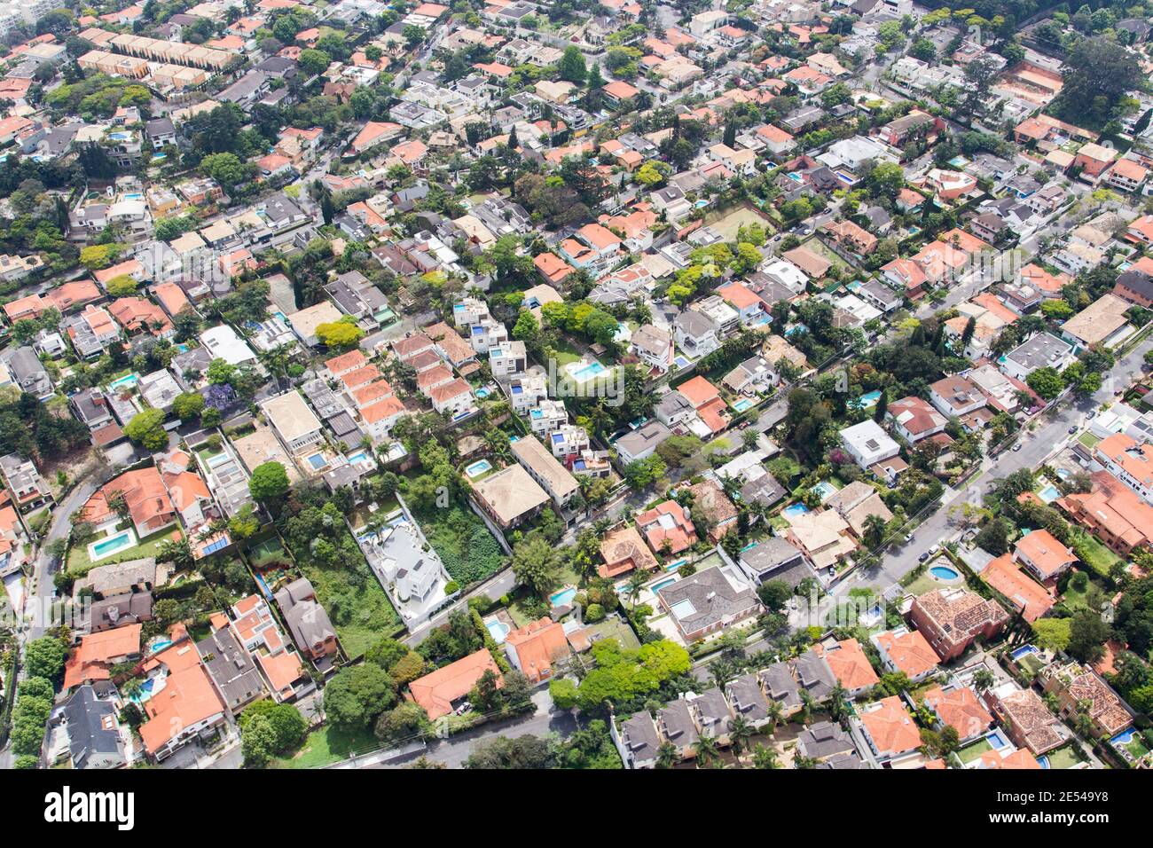 Aerial view of Sao Paulo - Brazil bairro do Morumbi Stock Photo