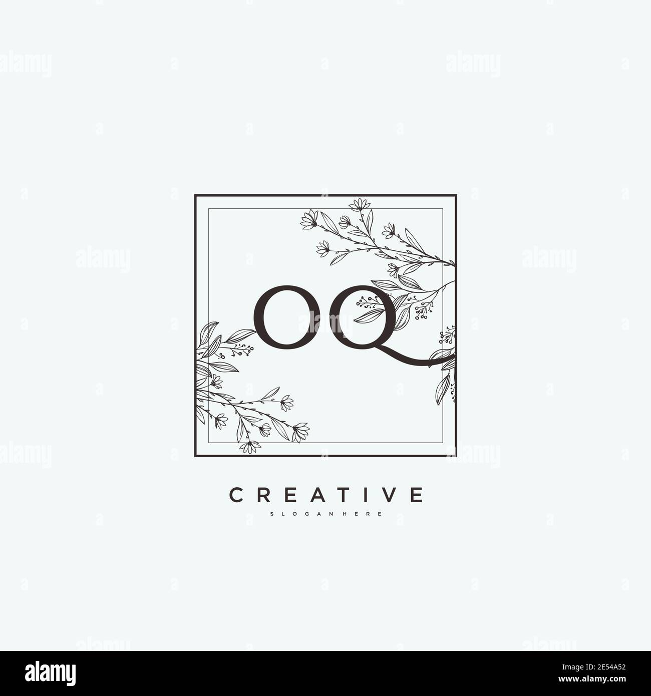 OQ Beauty vector initial logo art, handwriting logo of initial signature, wedding, fashion, jewerly, boutique, floral and botanical with creative temp Stock Vector
