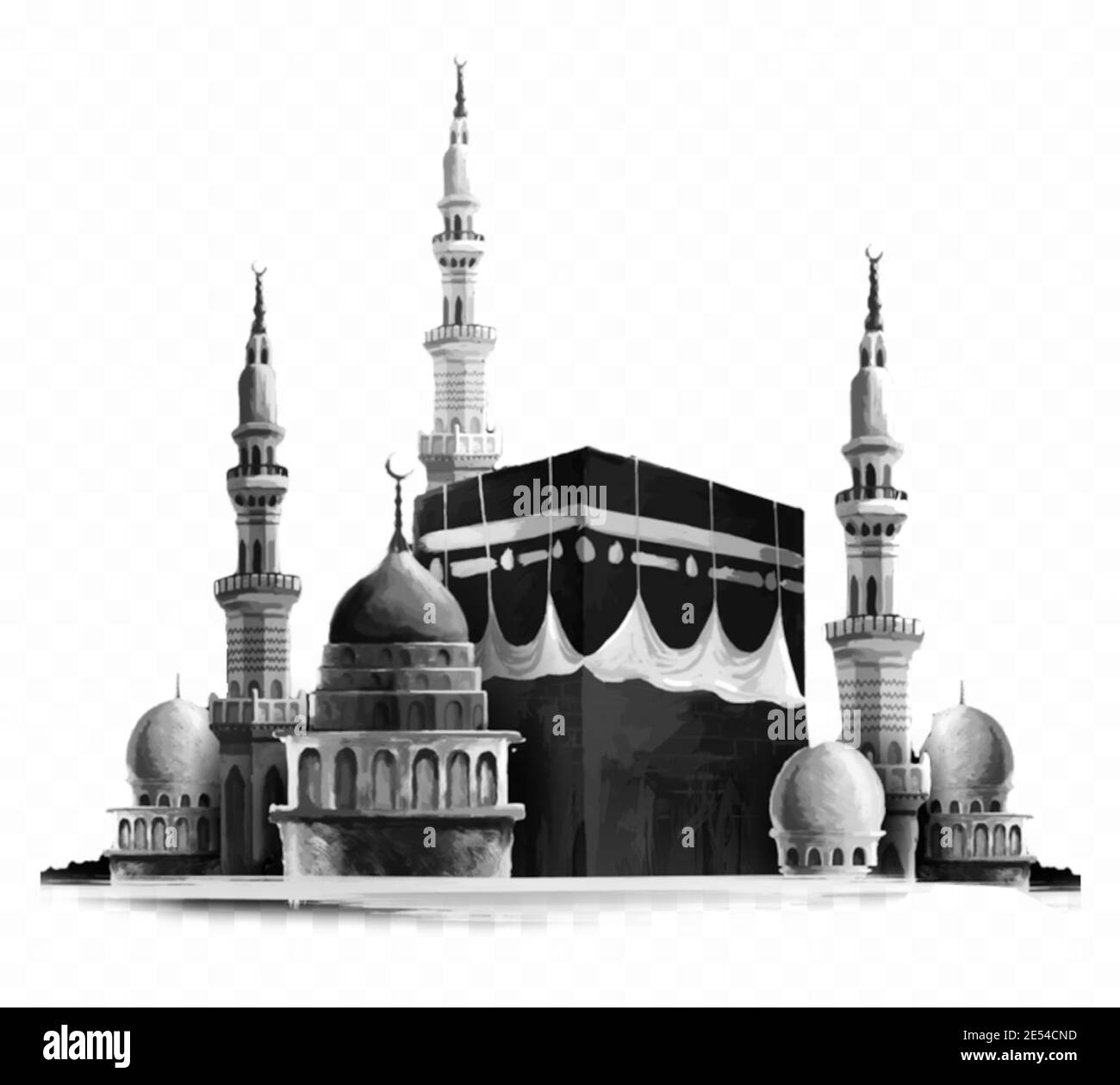Makkah Madina picture in black and white Stock Photo - Alamy