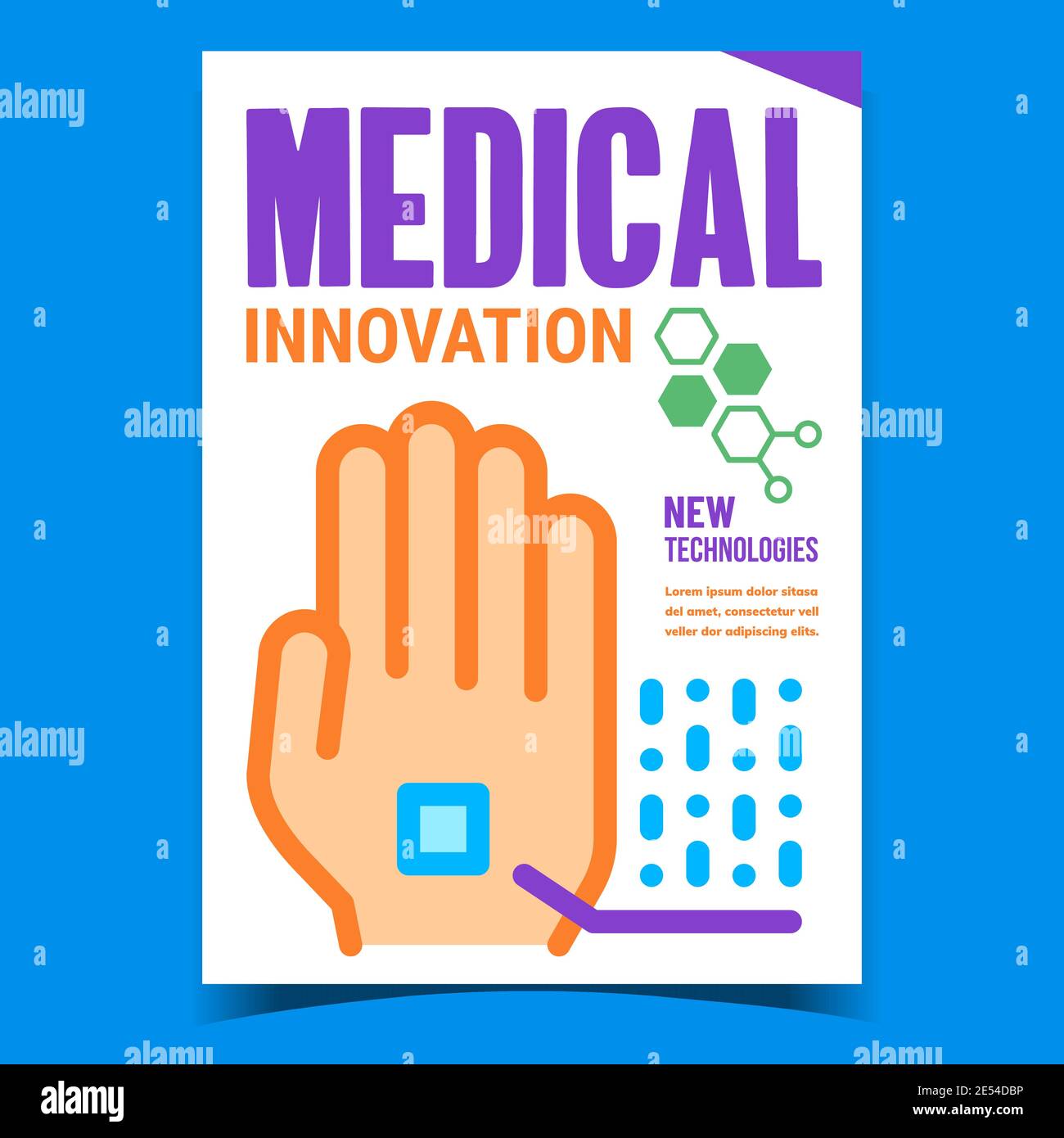 Medical Innovation Creative Promo Poster Vector Stock Vector