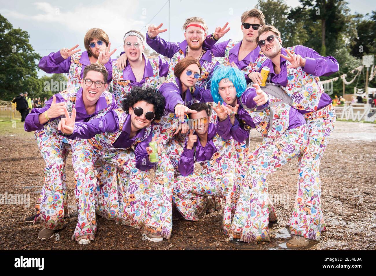 Festival goers in Colour fancy dress at 