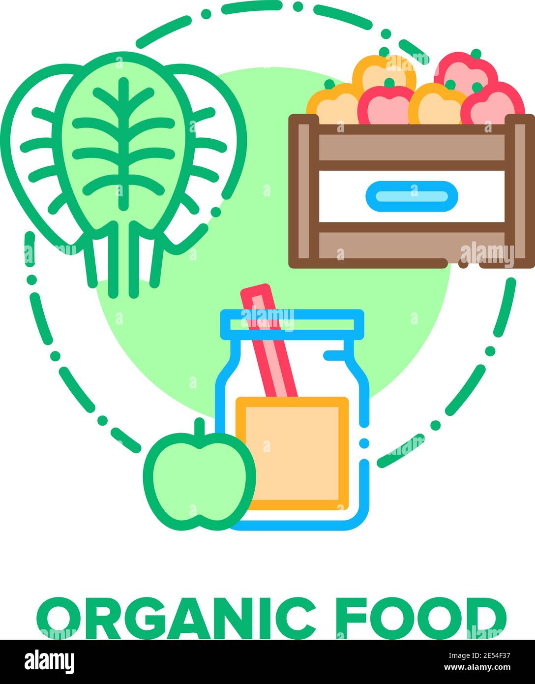 Organic Food Vector Concept Color Illustration flat Stock Vector Image ...
