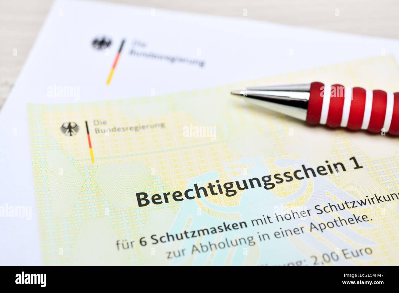 German FFP2 Face Masks Certificates Stock Photo