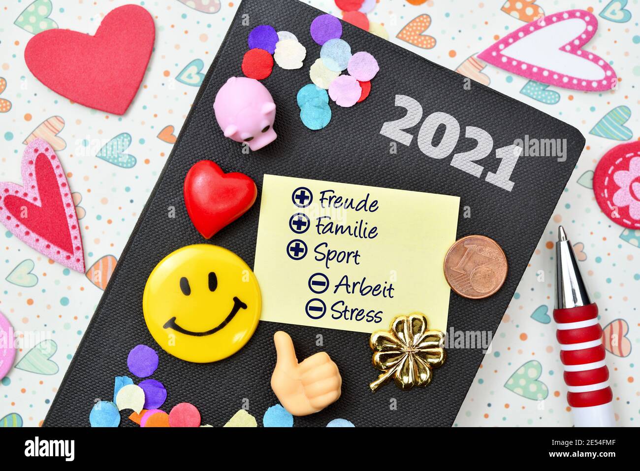 New Years Resolutions, Symbolic Image Stock Photo