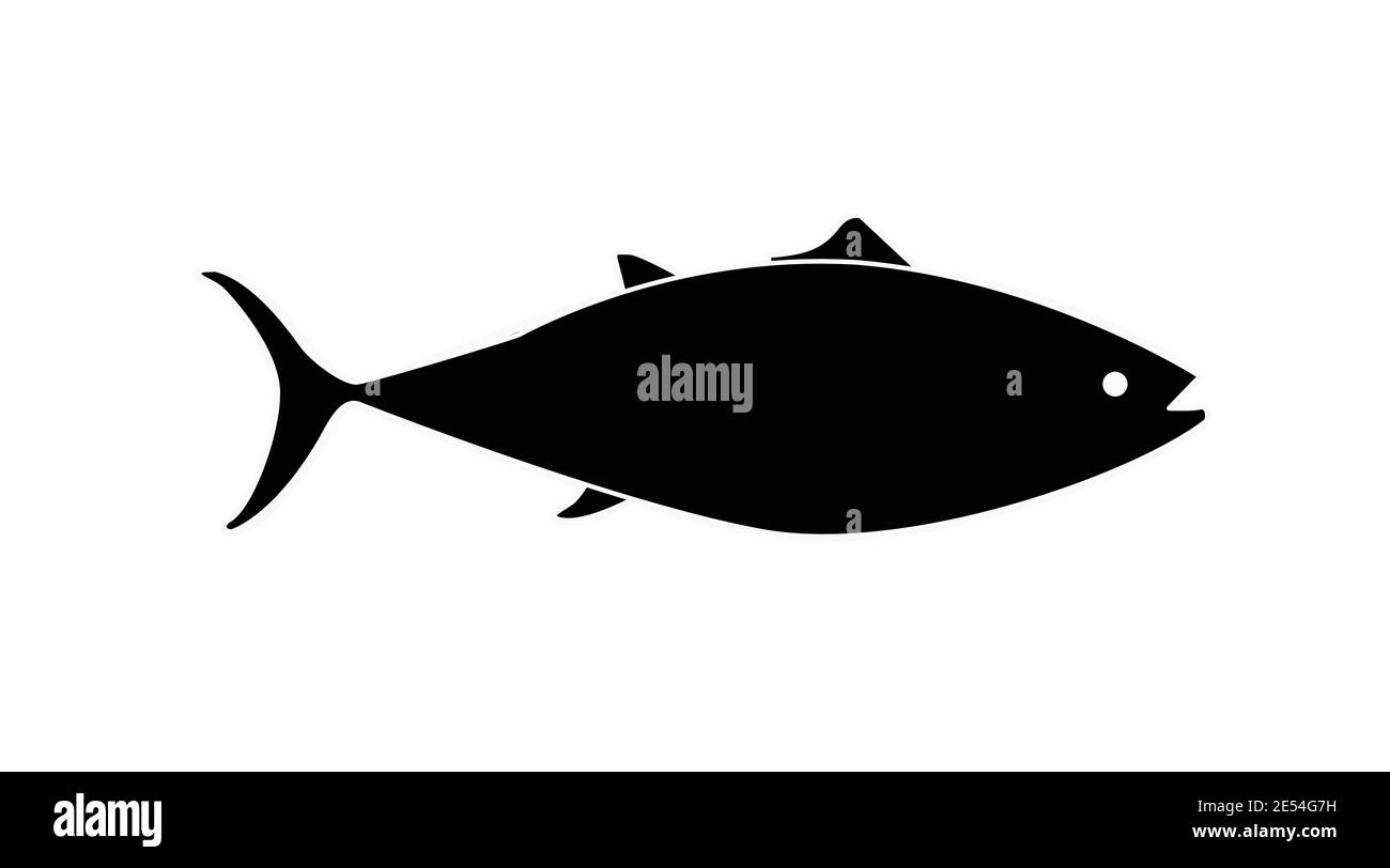 Vector Isolated Illustration of a Fish. Black and White Fish Illustration or Icon Stock Vector