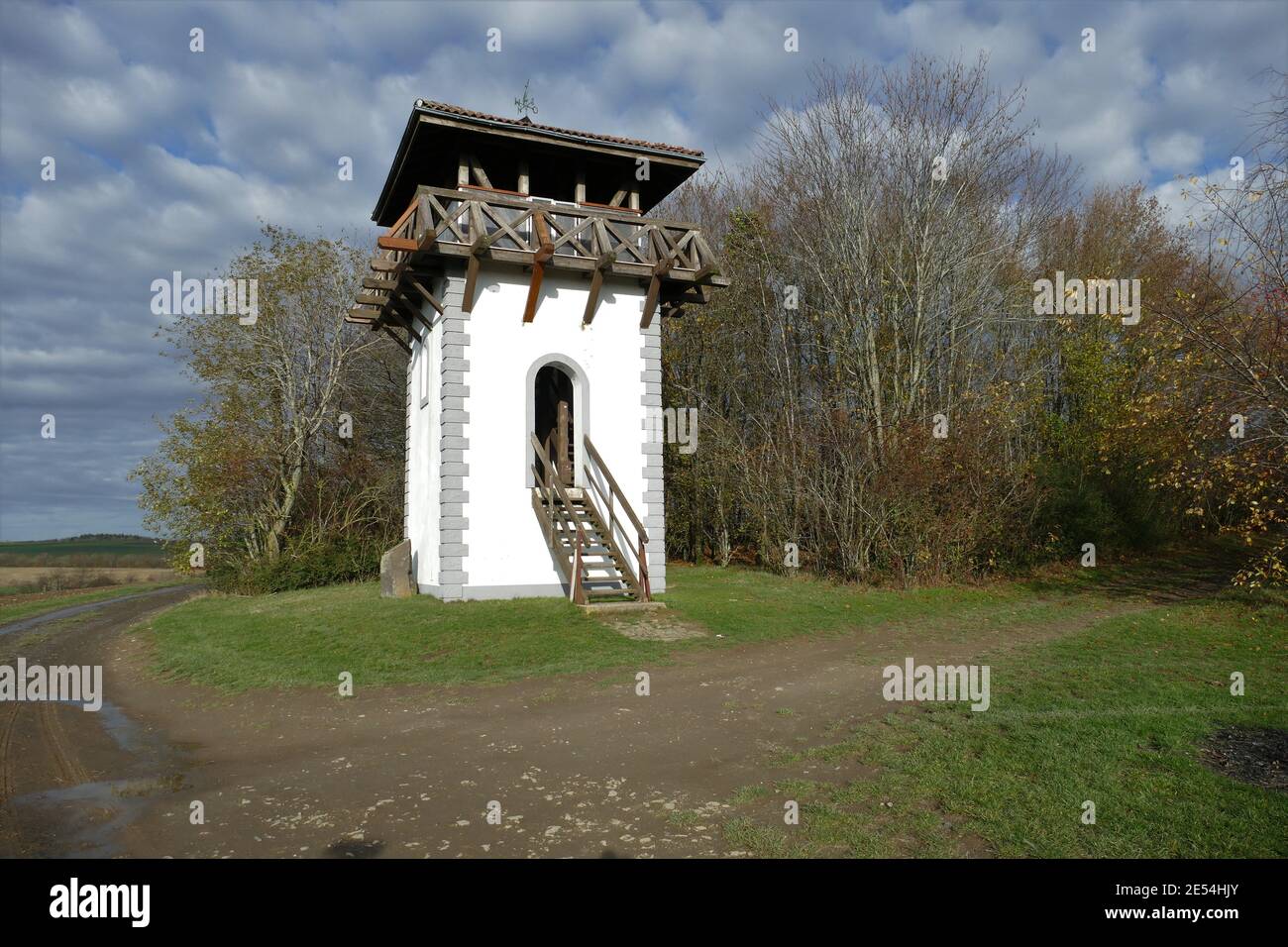 Roman Tower / Observation Tower At Kaisersesch / Eifel Stock Photo