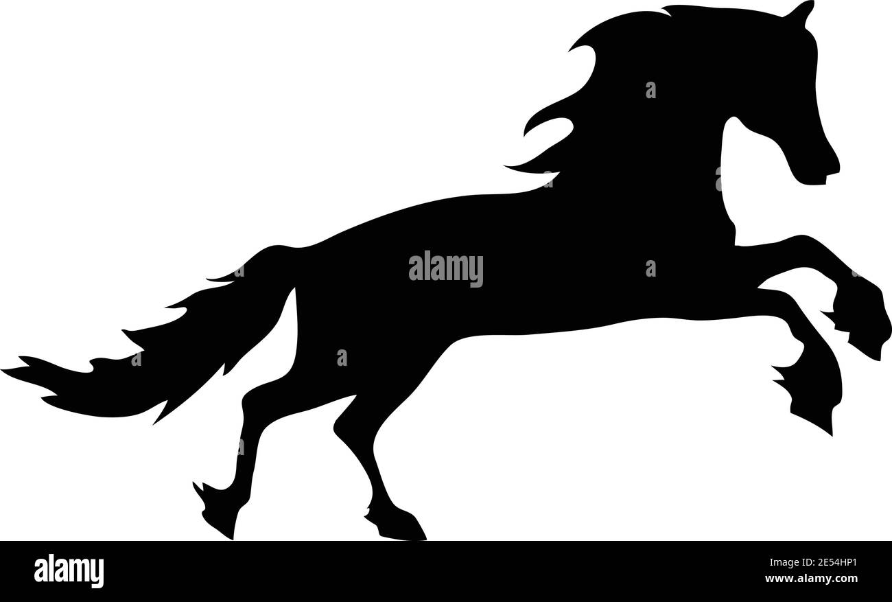 Horse Rearing Up stock illustration vector Silhouette Stock Vector