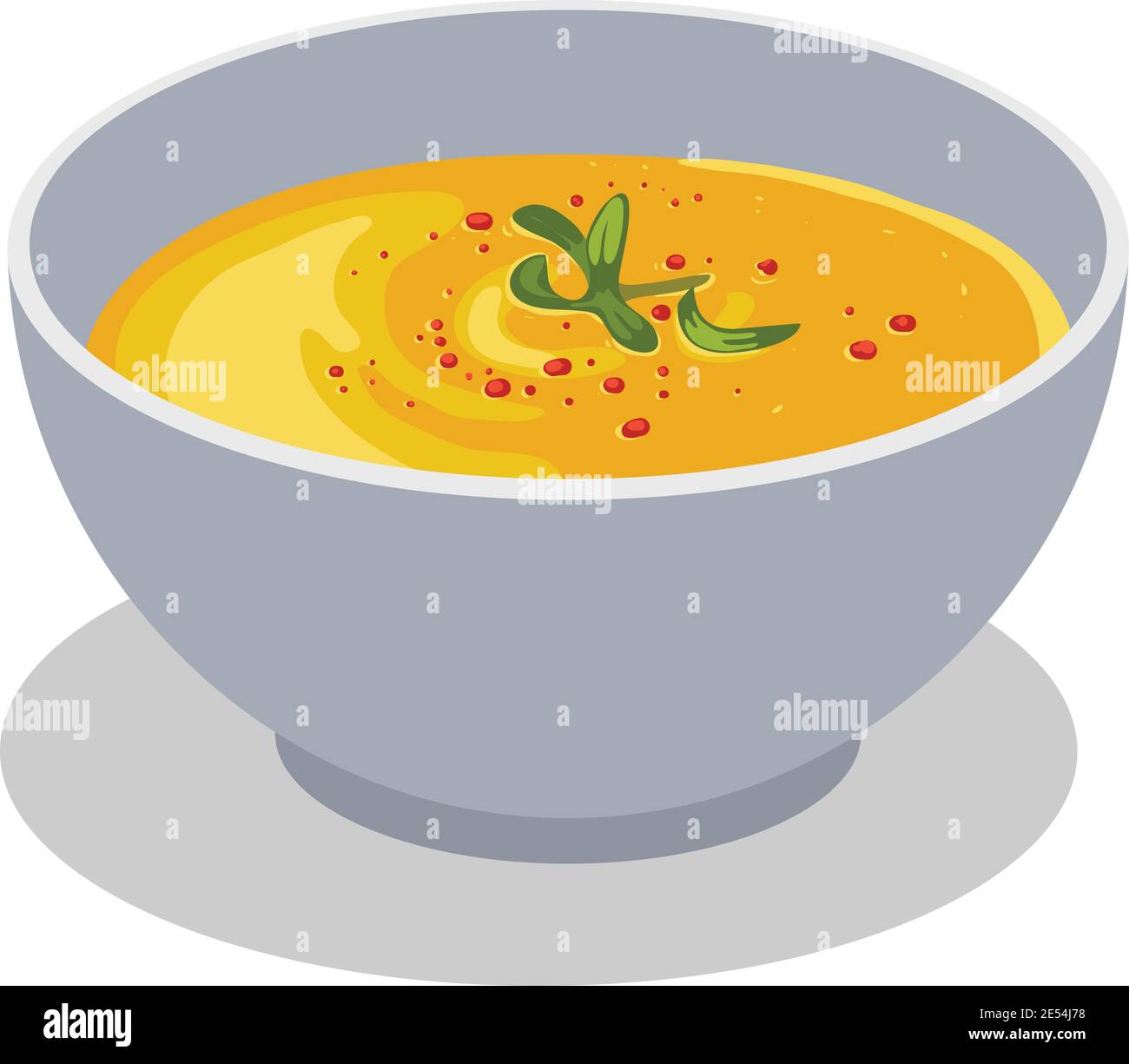 Carrot soup on white background. stock illustration Vector image Stock