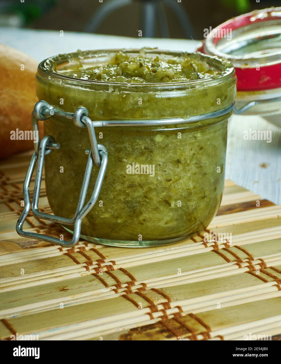 Bostongurka Swedish meaning "Boston cucumber" is a type of relish