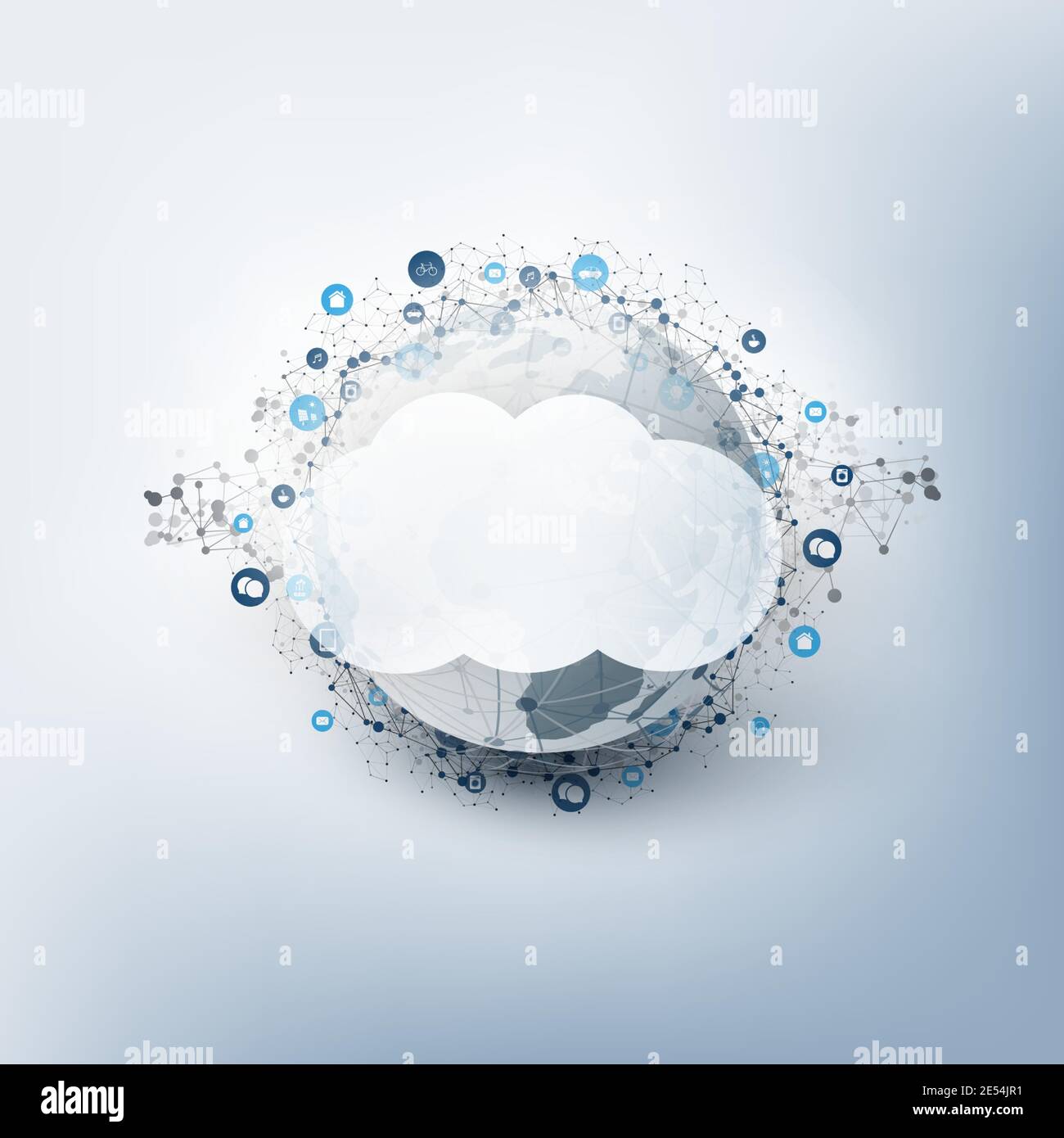 Cloud Computing Design Concept - Digital Connections, Technology ...