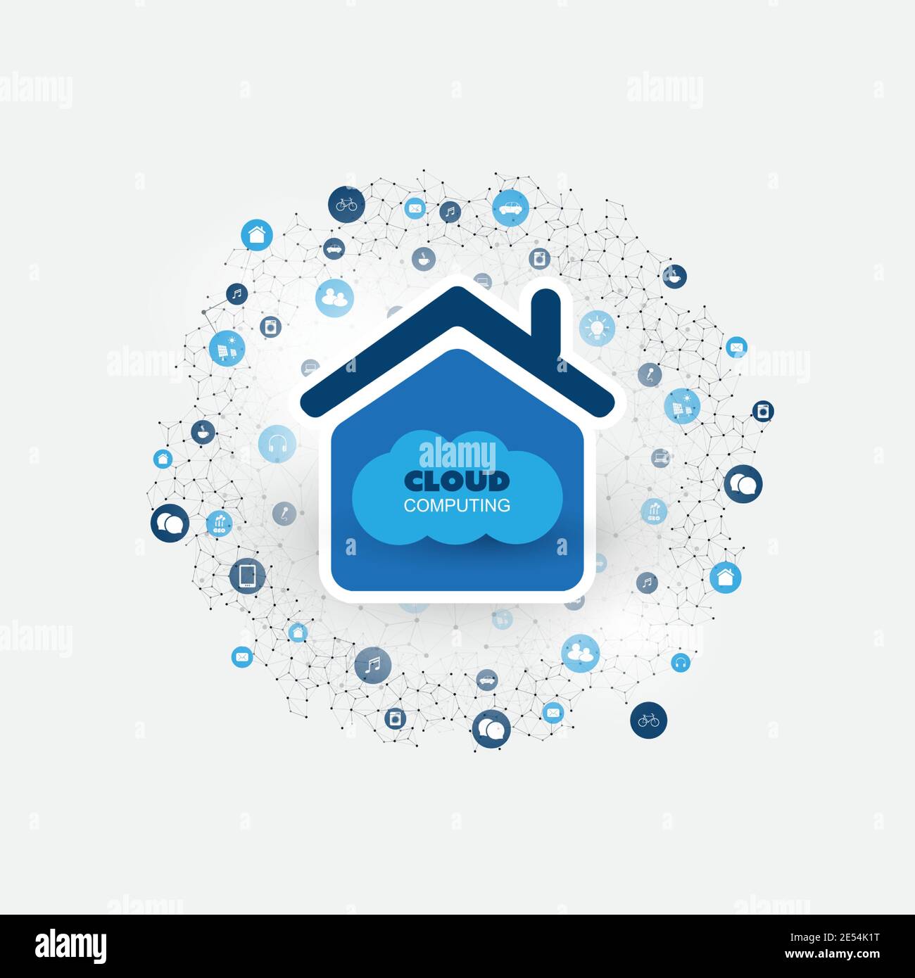Cloud Computing Technology Design Concept with Icons - Digital Network ...