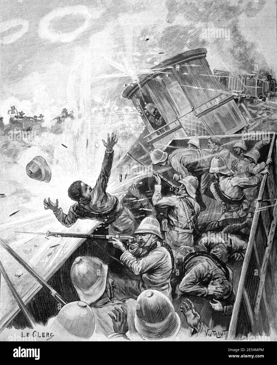 Siege of Ladysmith (1899-1900) during the Second Boer War, Ladysmith Natal South Africa. 1900 Vintage Illustration or Engraving Stock Photo