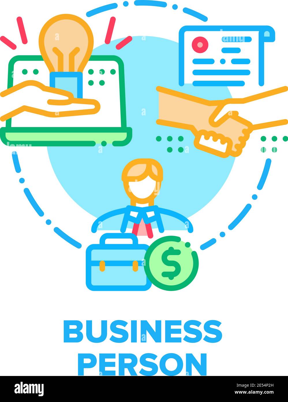 Business Person Vector Concept Color Illustration Stock Vector Image ...