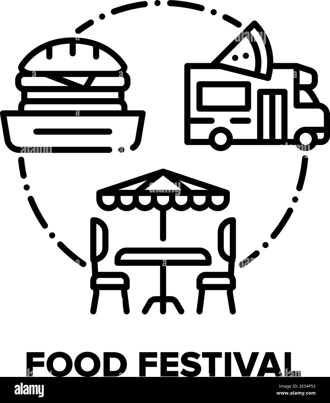 Food Festival Vector Concept Black Illustrations Stock Vector Image