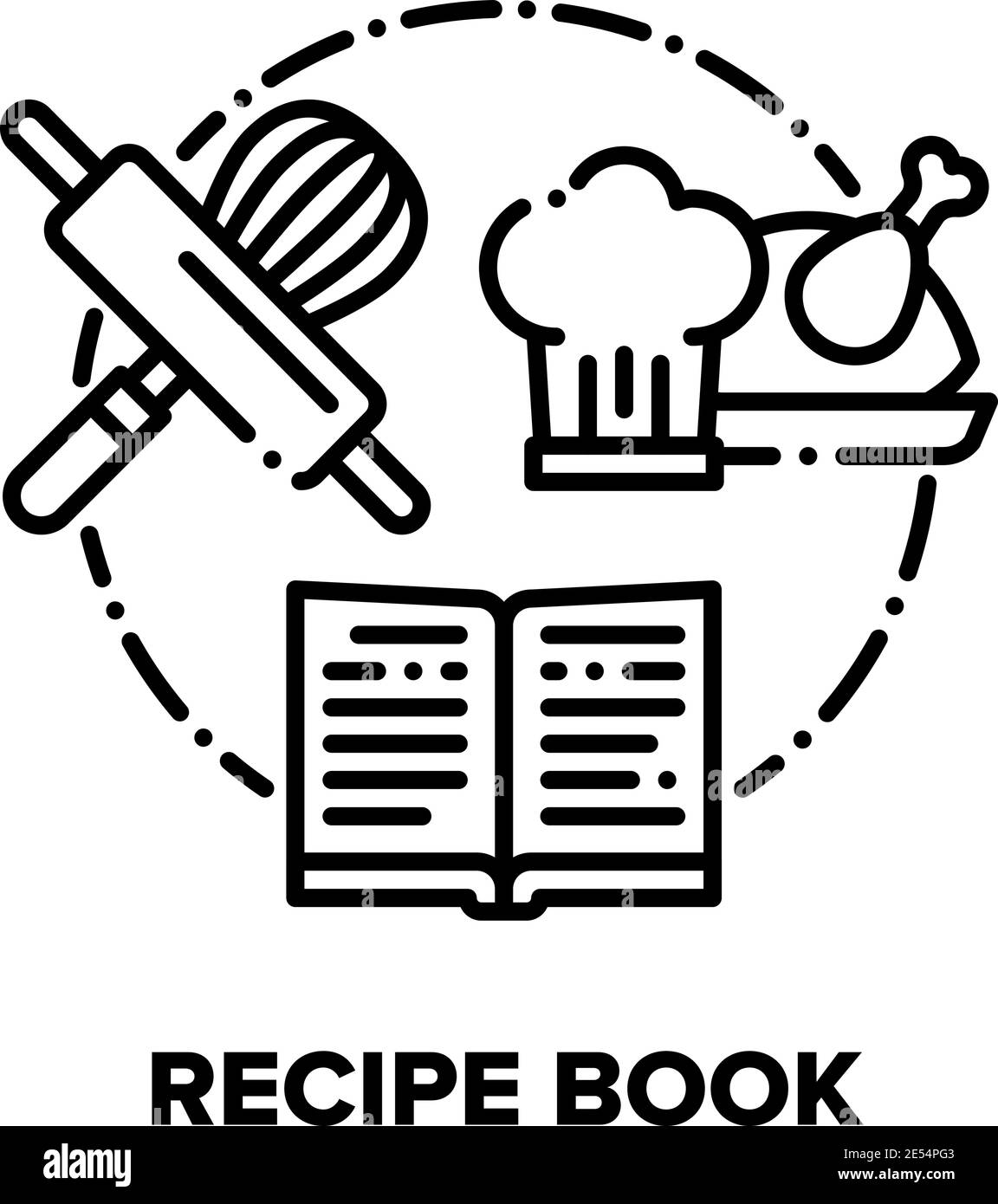 https://c8.alamy.com/comp/2E54PG3/recipe-book-vector-concept-black-illustrations-2E54PG3.jpg