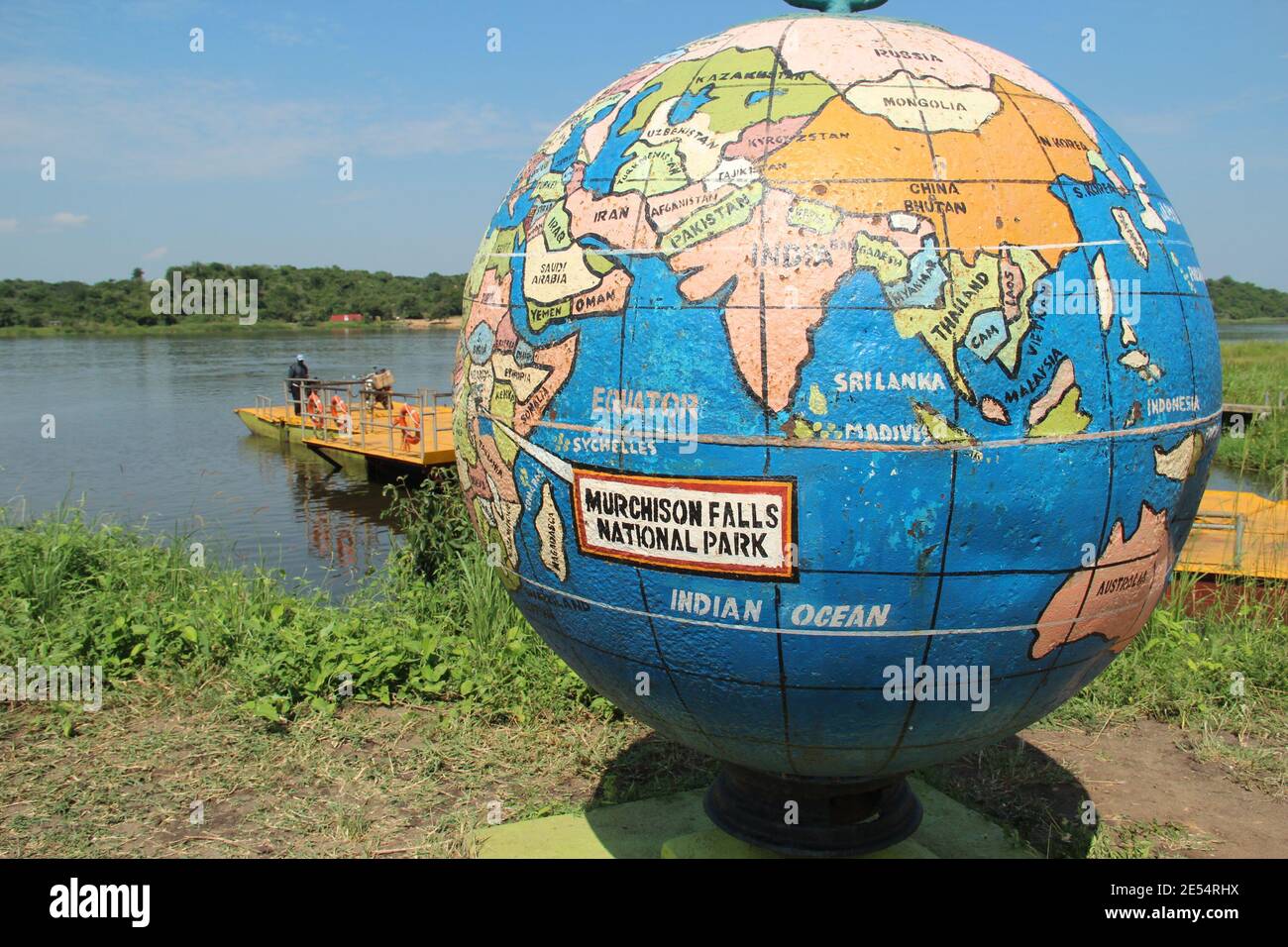 The Murchison Falls National Park globe on the banks of the Nile River in Uganda Stock Photo