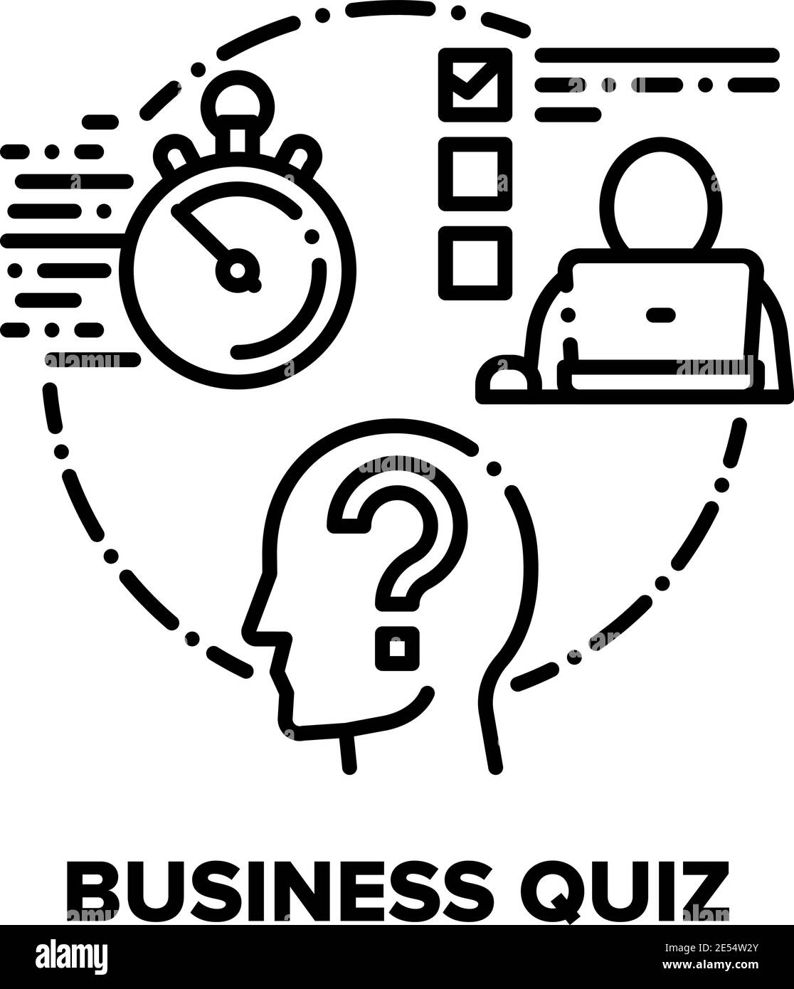 Business Quiz Vector Concept Black Illustrations Stock Vector