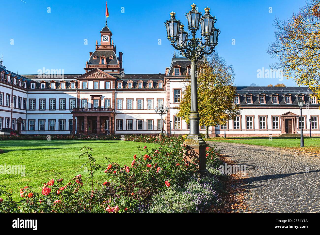Baroque Phillipsruhe Castle on the banks of river Main in Hanau, Germany Stock Photo