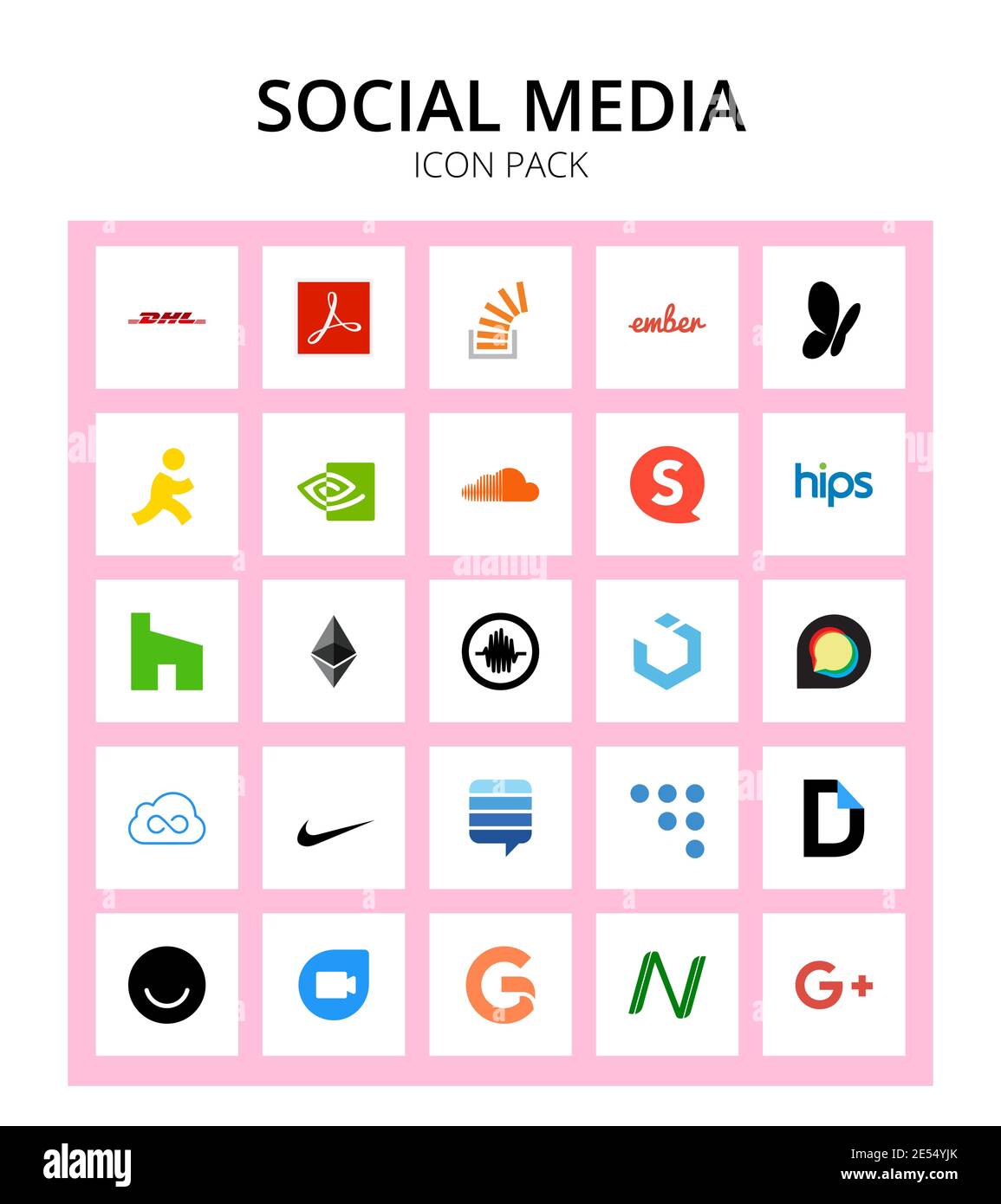 SocialMedia uikit, commons, nvidia, creative, houzz Editable Vector Design Elements Stock Vector