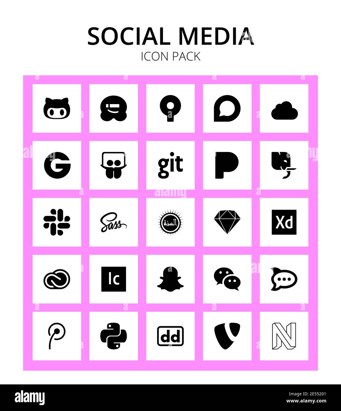 Social media hand drawing line icons. vector doodle pictogram set. sketch  sign illustration on white marker board with paper | CanStock