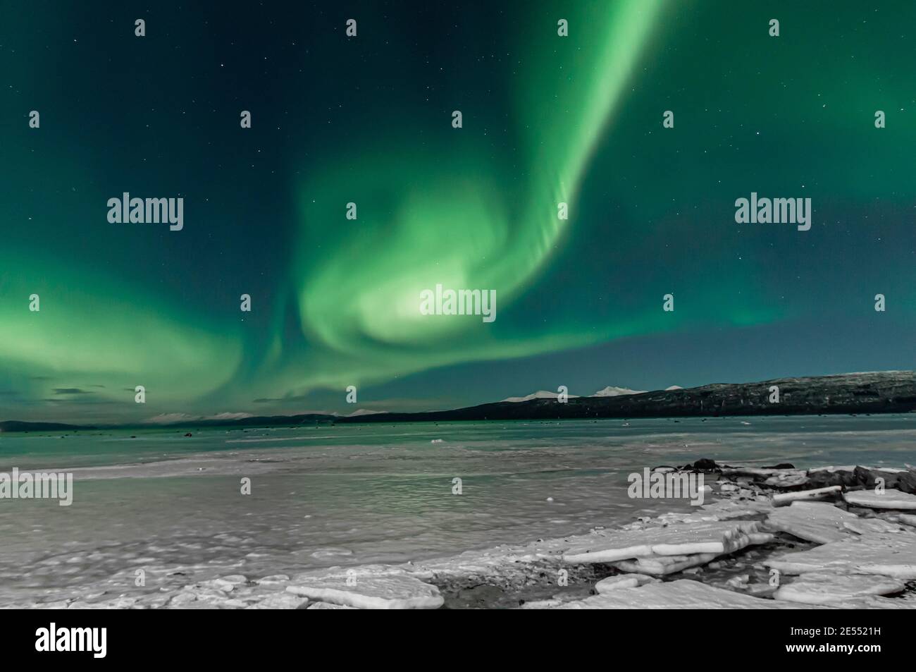 Northern light dancing over the night sky Stock Photo Alamy