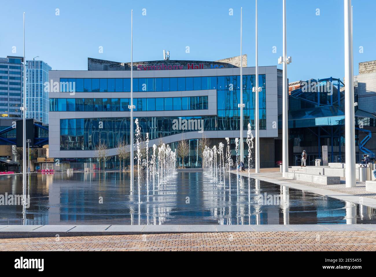 Renowned concert hall Symphony Hall in Centenary Square, Birmingham has recently undergone a facelift and refurbishment Stock Photo