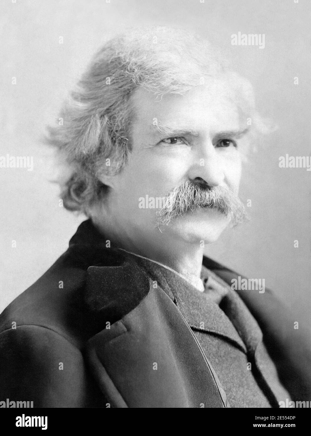 Mark Twain (Samuel Langhorn Clemens), 1835-1910, in a portrait by Sarony, c1890s. Stock Photo