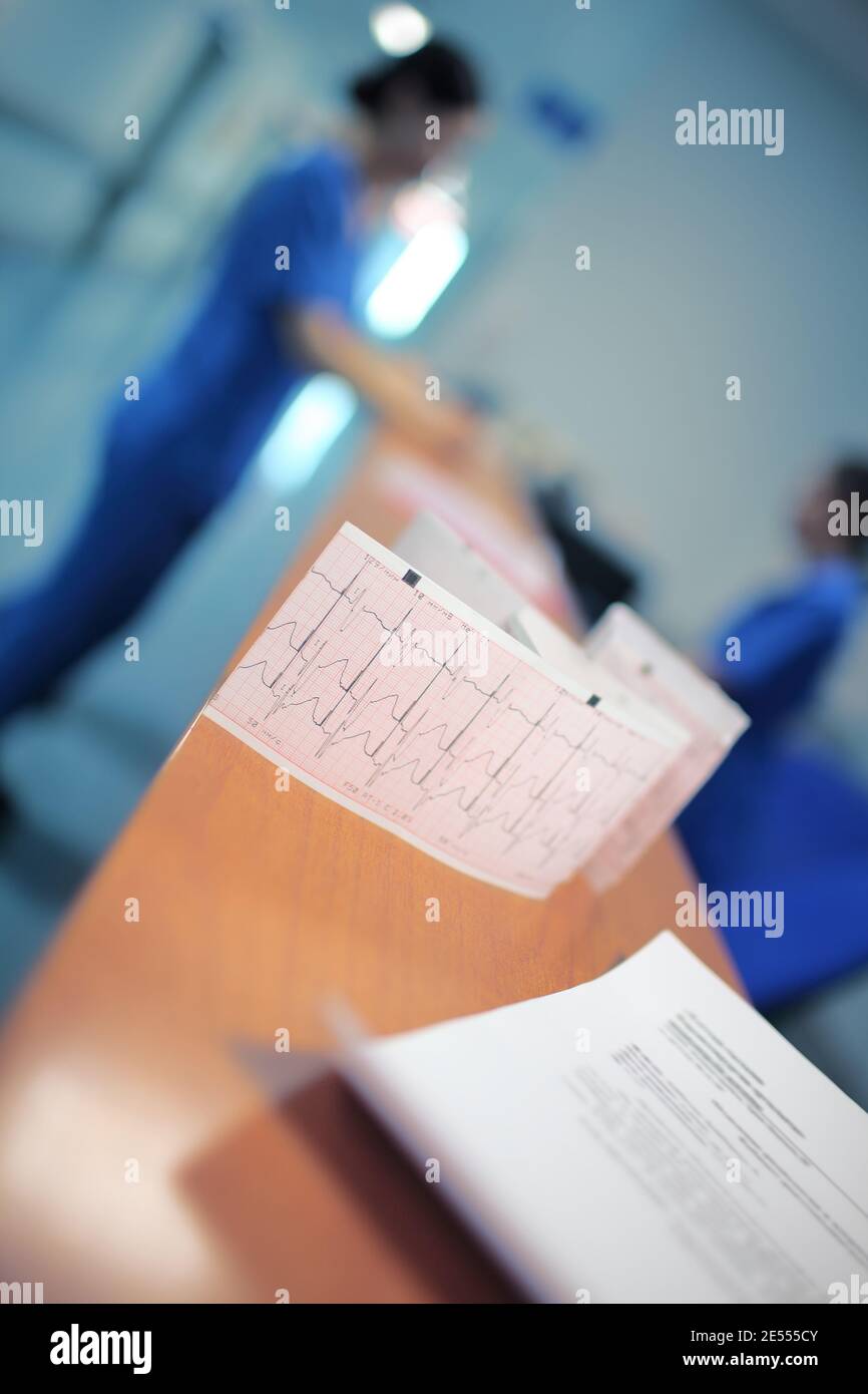 Examination results on the nursing station. Stock Photo