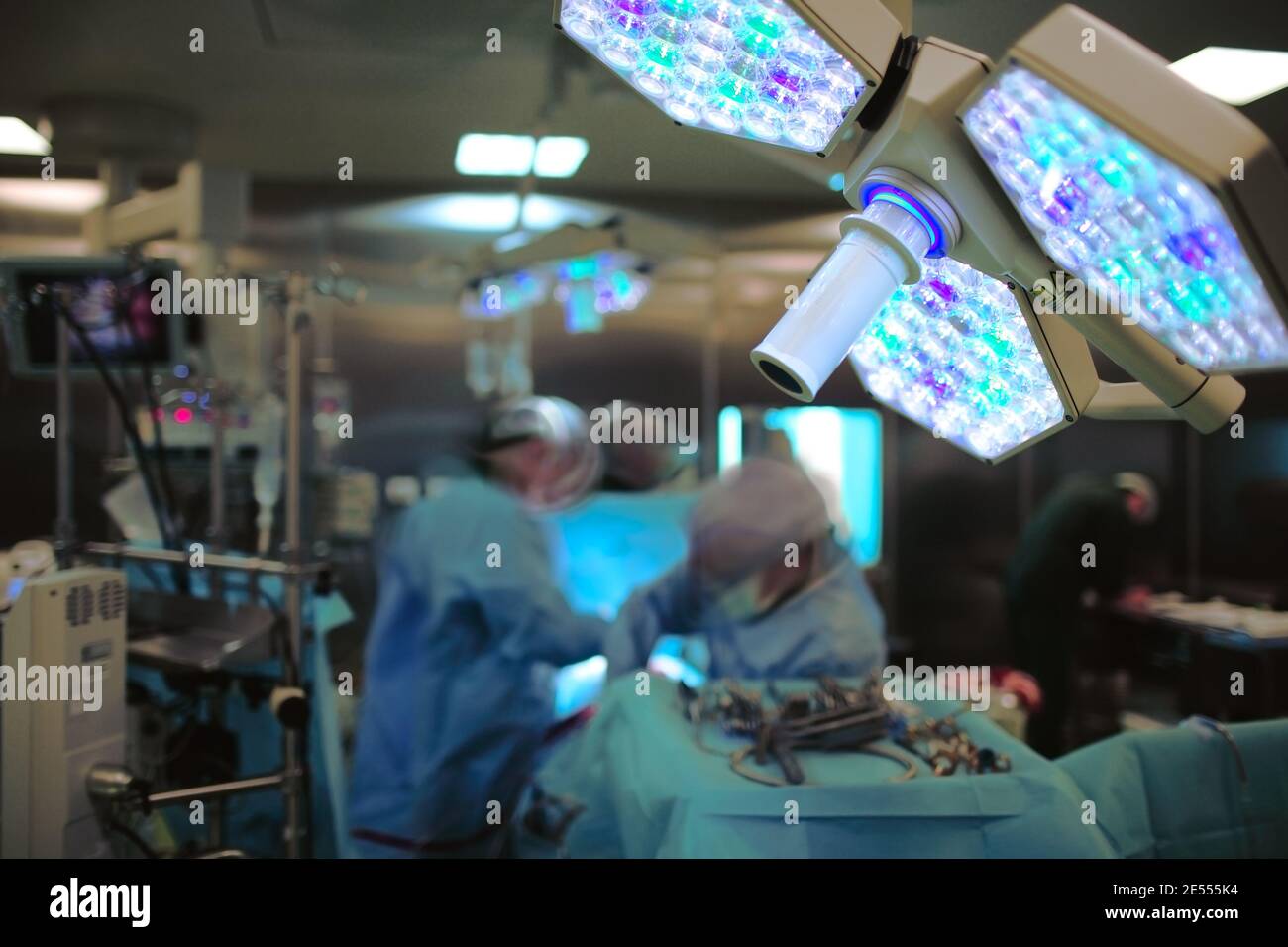 Hard work in the advanced operating room. Stock Photo