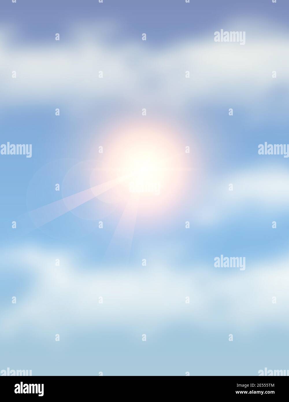 sunny blue sky background with fluffy clouds vector illustration EPS10 ...