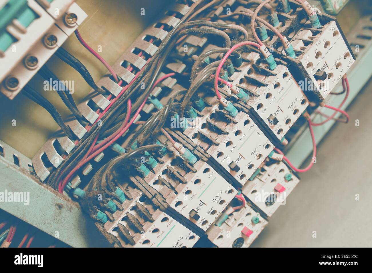 Fuse box of electrical power supply Stock Photo Alamy