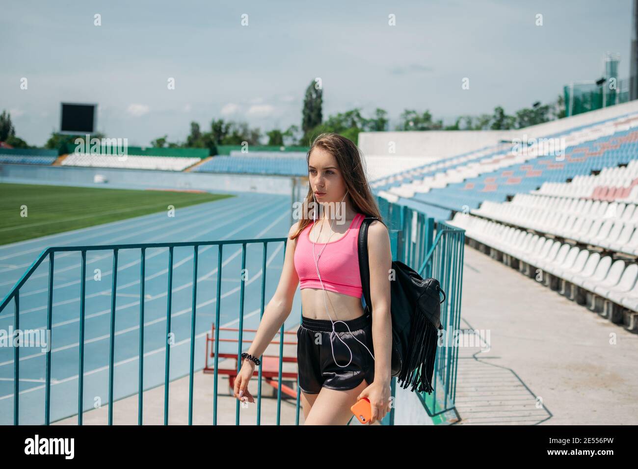 Teen Fitness, Physical activity for teenagers. Young sporty girl having workout, running, doing