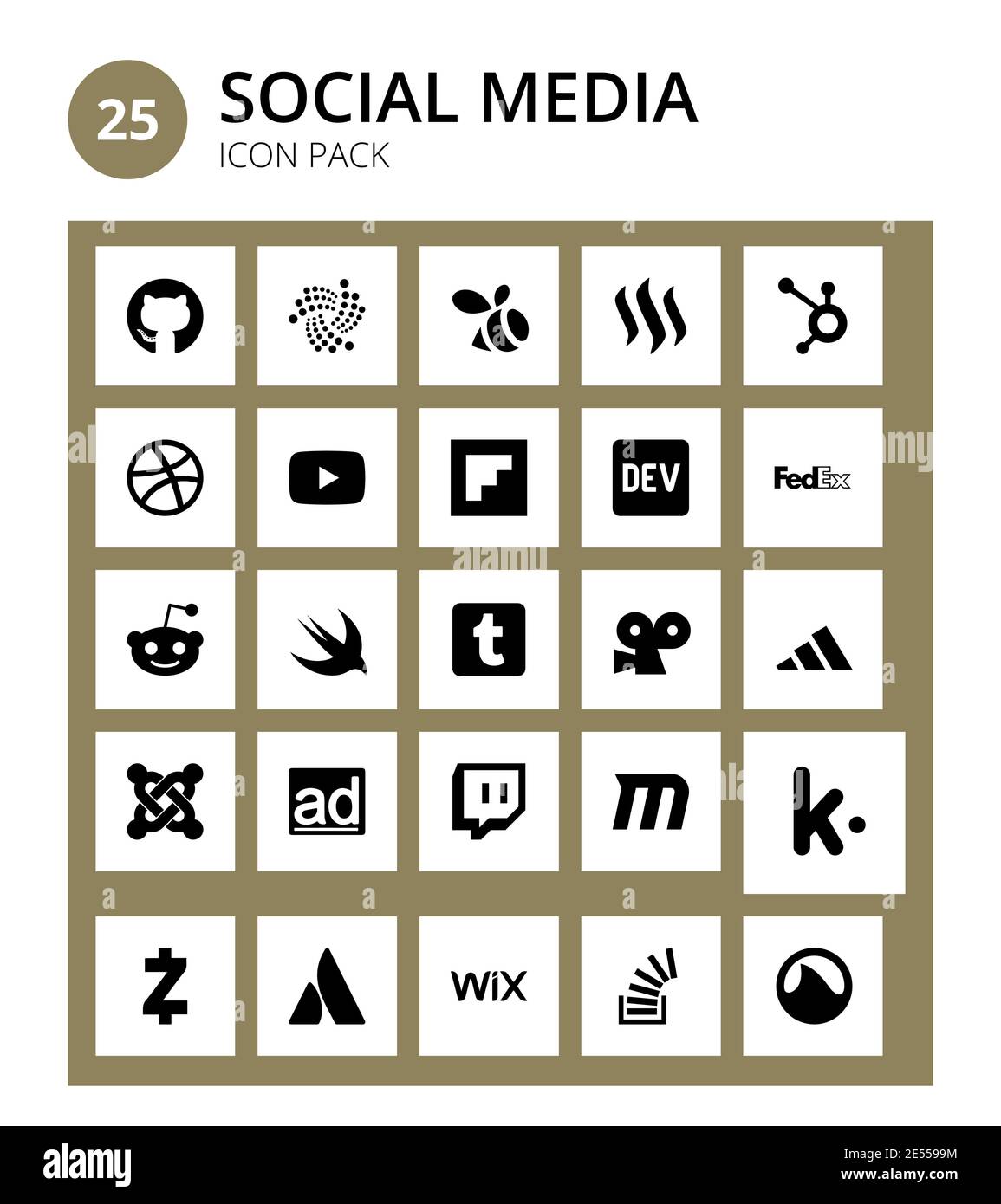 SocialMedia adversal, adidas, dev, viddler, tumblr Editable Vector Design  Elements Stock Vector Image & Art - Alamy