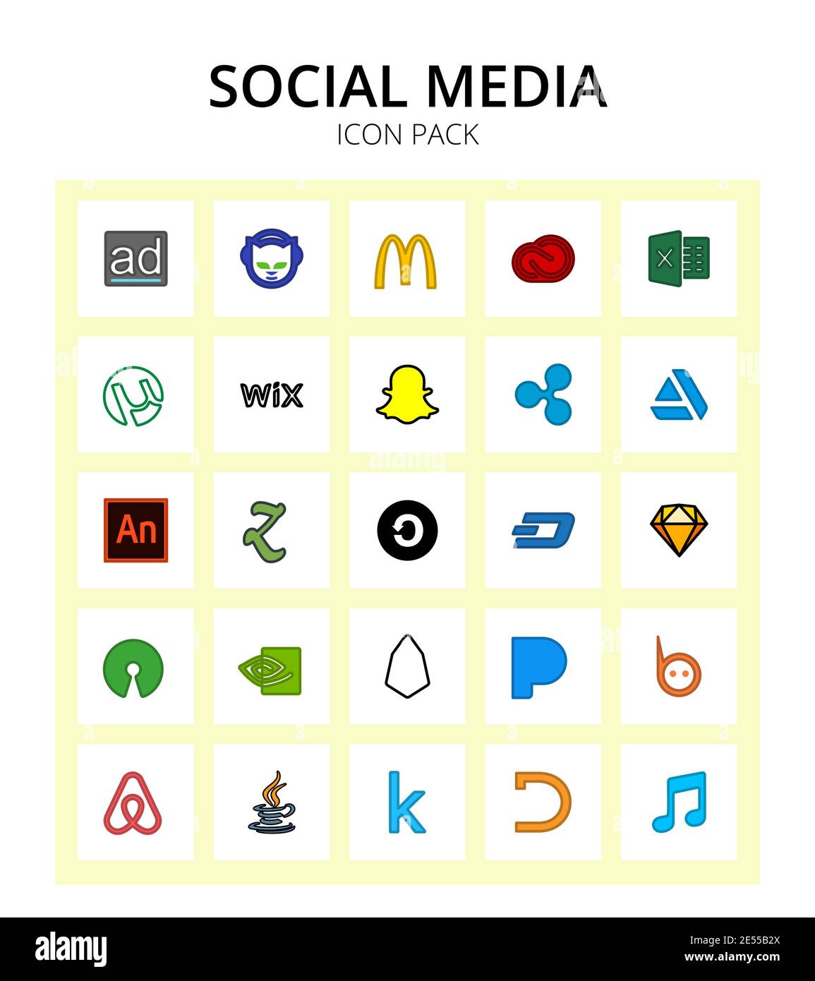 25 Social icon sketch, sa, ripple, commons, zootool Editable Vector Design Elements Stock Vector