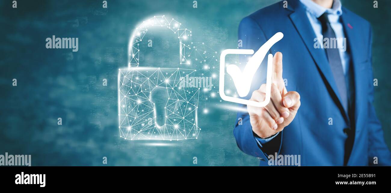 Security icons set - lock apply. Stock Photo